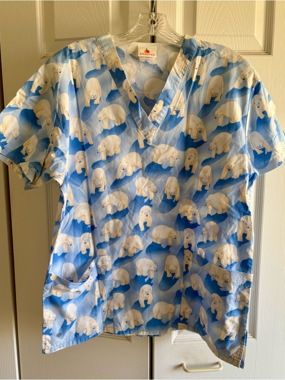 Polar Bear Print Scrub Top